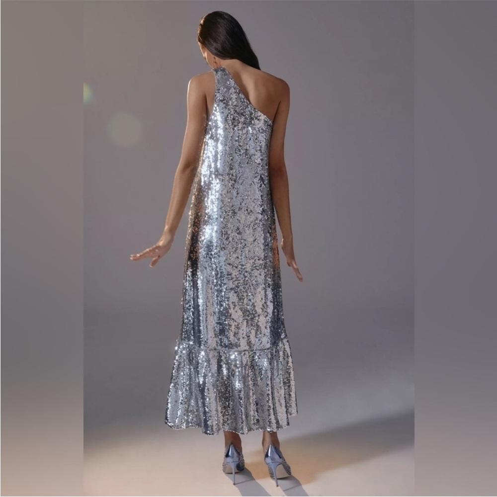 NWT Anthropologie Maeve One-Shoulder Sequin Dress - Picture 4 of 11
